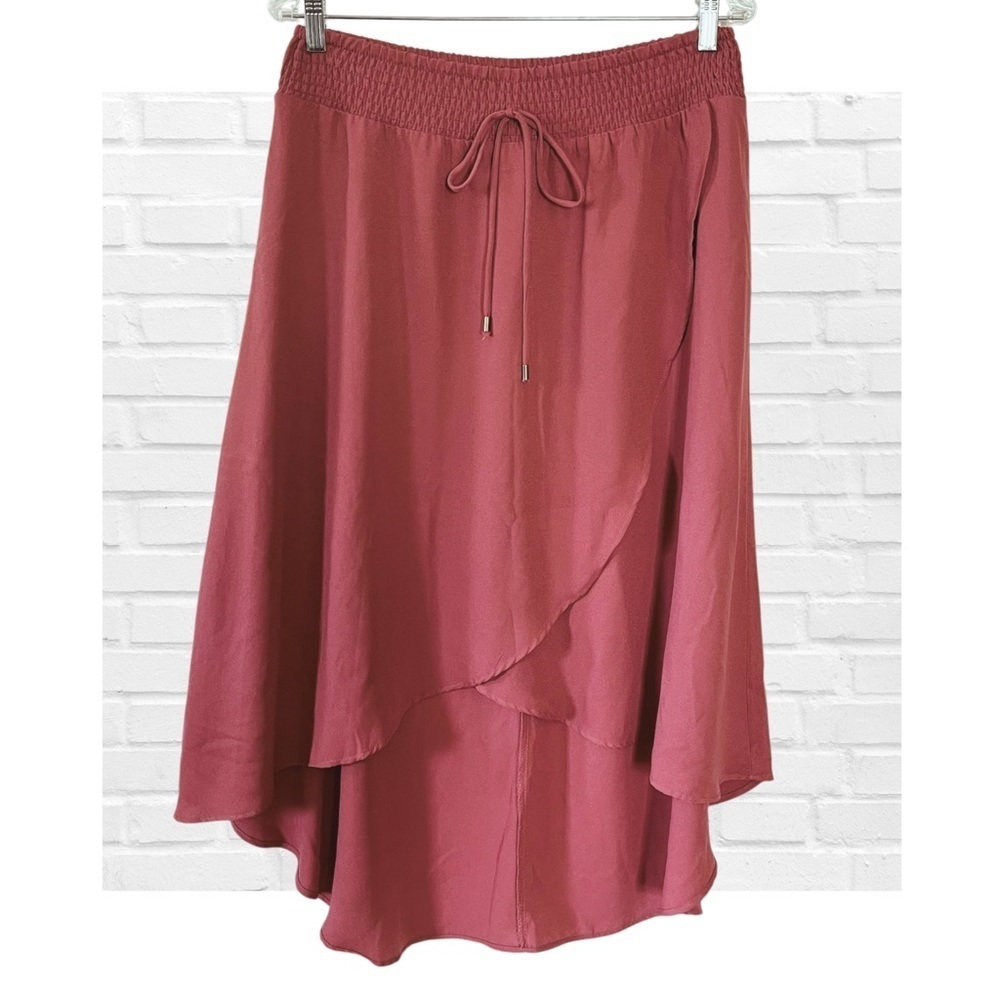 Apt 9 Wrap Skirt Large Pink Hi Low Fairy Balletcore Romantic Feminine Flowy